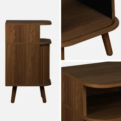 Pair of bedside tables with 2 sliding doors