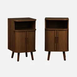Pair of bedside tables with 2 sliding doors