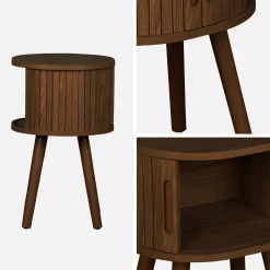 Pair of bedside tables with sliding doors