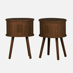 Pair of bedside tables with sliding doors
