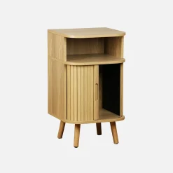 Pair of bedside tables with 2 sliding doors