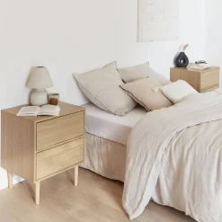 Pair of bedside tables with wood-effect