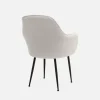 Pair of boucle fabric accent chairs with metal legs