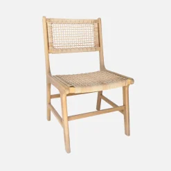 Pair of cane and wooden garden chairs