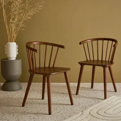 Pair of chairs in walnut wood and plywood