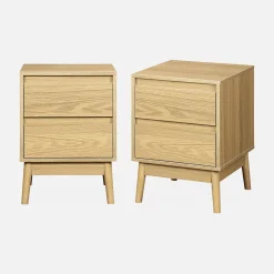Pair of 2-drawer bedside tables