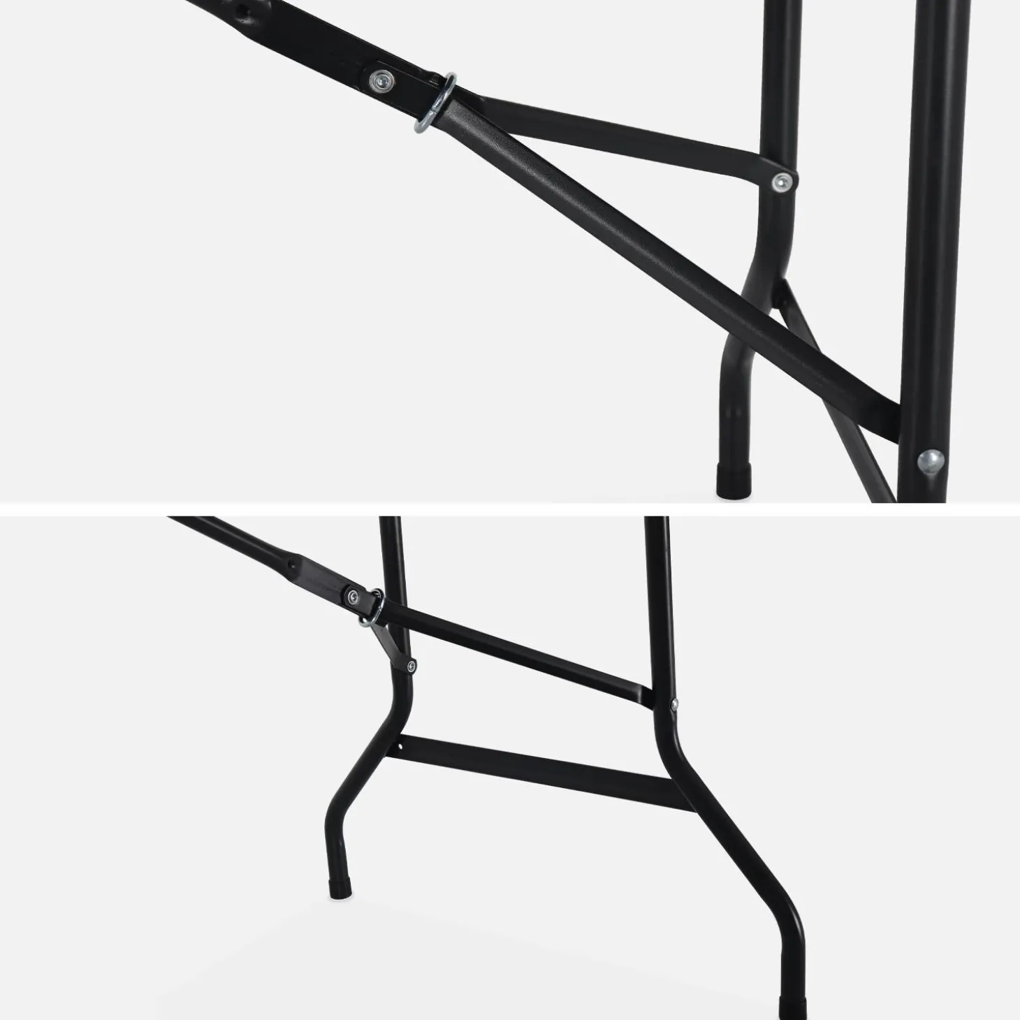 Pair of foldable plastic reception tables