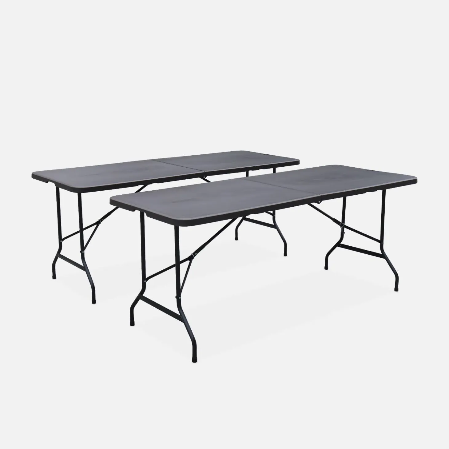 Pair of foldable plastic reception tables
