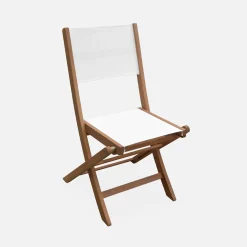 Pair of foldable wooden garden chairs