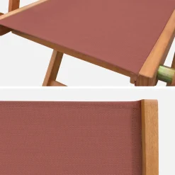Pair of foldable wooden garden chairs