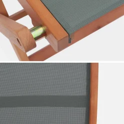 Pair of foldable wooden garden chairs