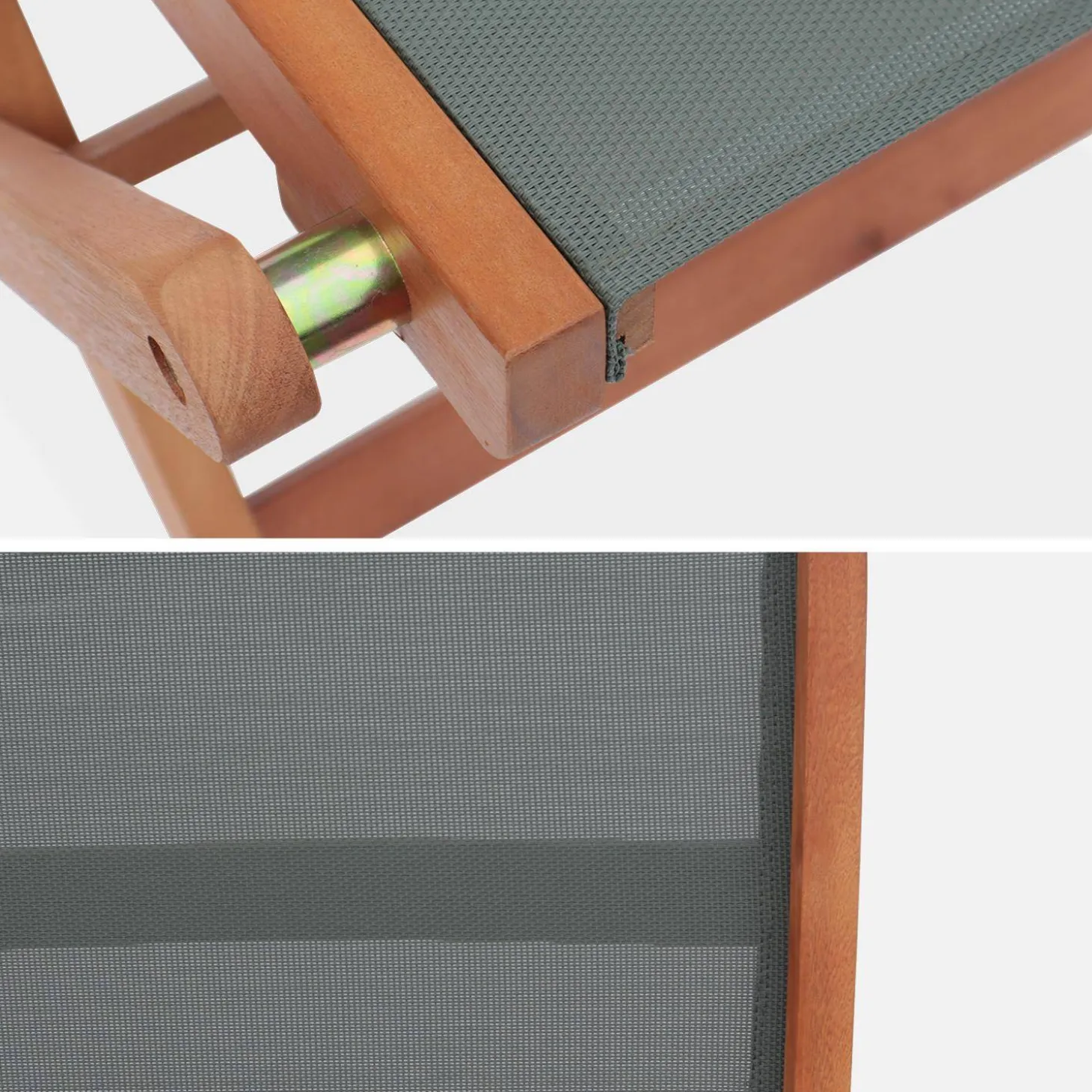 Pair of foldable wooden garden chairs