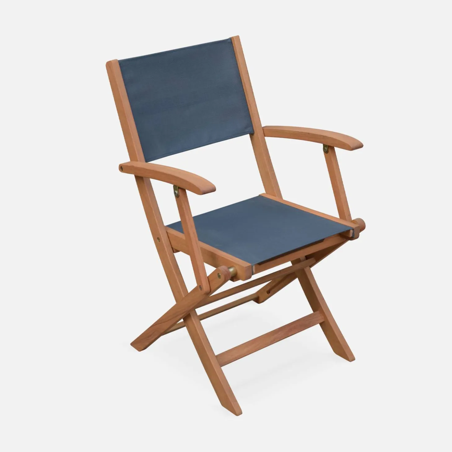 Pair of foldable wooden garden chairs