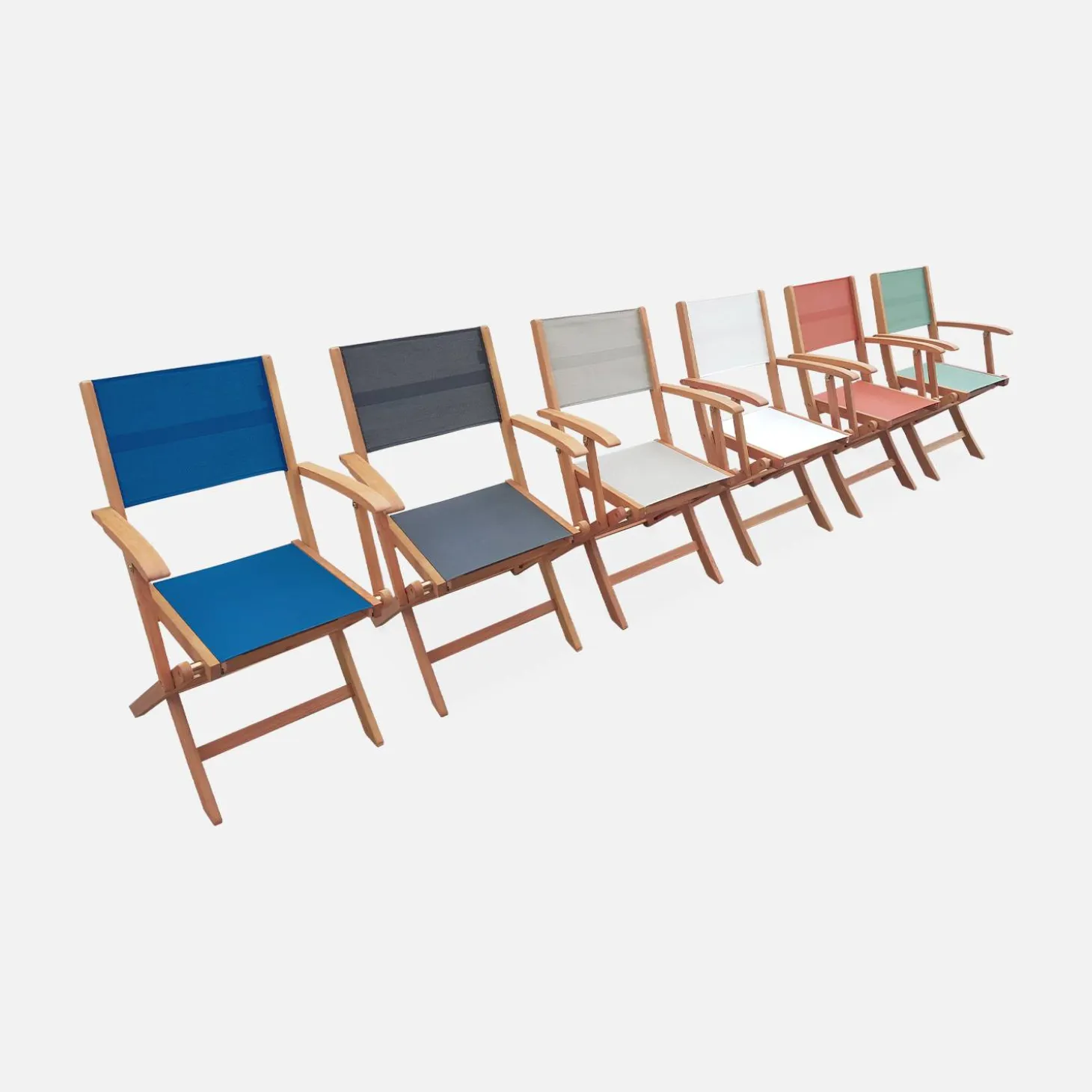 Pair of foldable wooden garden chairs