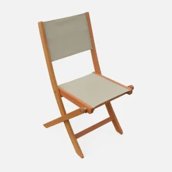 Pair of foldable wooden garden chairs