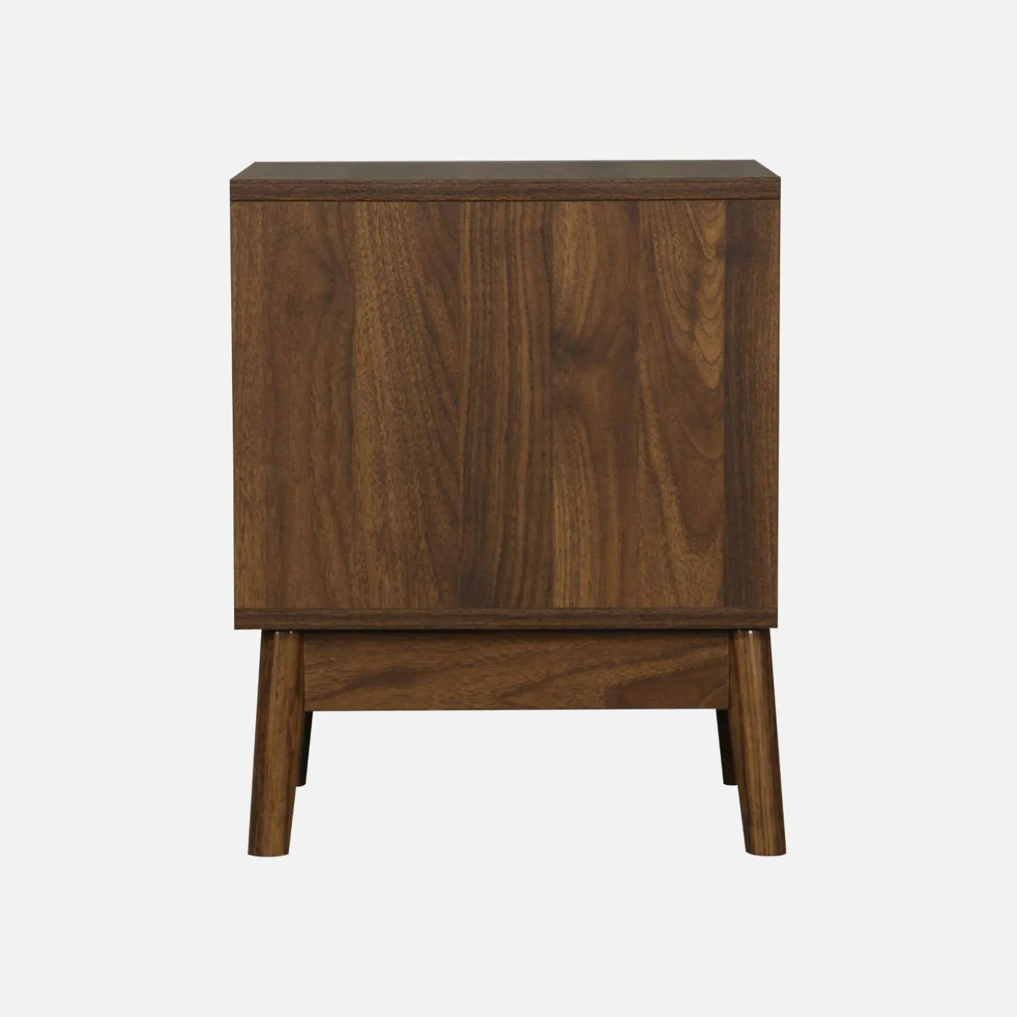 Pair of grooved bedside tables with wooden effect