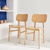 Pair of hevea wood chairs