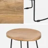 Pair of industrial metal and wooden bar stools