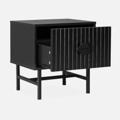 Pair of industrial style bedside tables with drawer