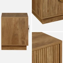 Pair of mango wooden effect 2-drawer bedside tables
