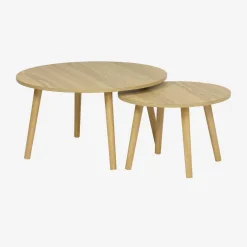 Pair of nesting coffee tables with wood effect