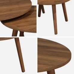 Pair of nesting coffee tables with wood effect