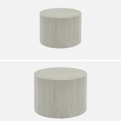 Pair of round marble-effect nesting coffee tables