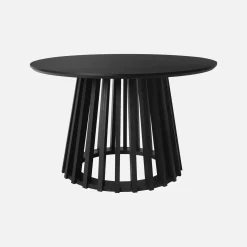 Pair of round wooden-effect coffee tables, 40cm and 60cm