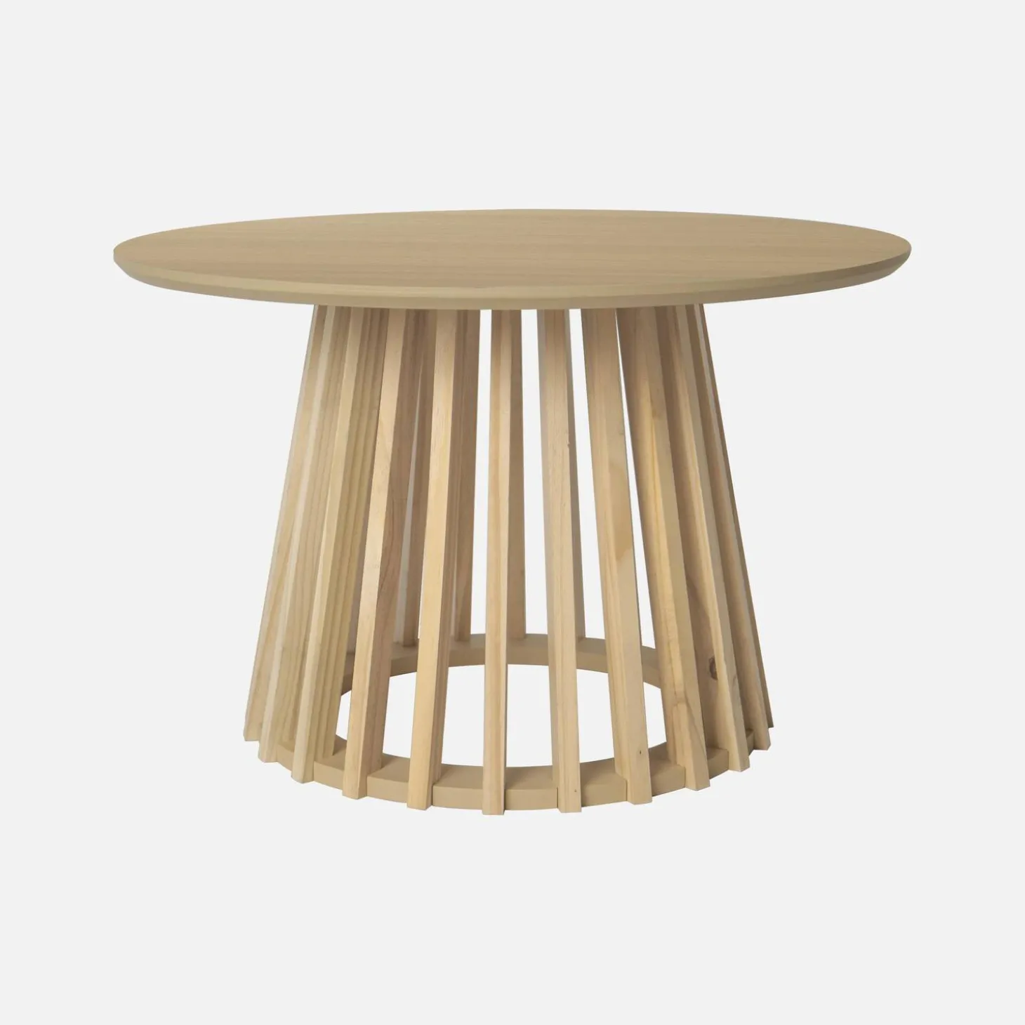 Pair of round wooden-effect coffee tables, 40cm and 60cm