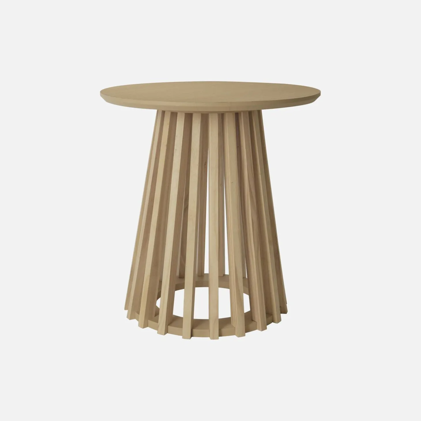 Pair of round wooden-effect coffee tables, 40cm and 60cm