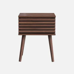 Pair of scandi-style bedside tables with grooved wood effect
