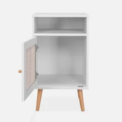 Pair of scandi-style bedside tables with cupboard
