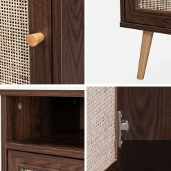 Pair of scandi-style bedside tables with cupboard