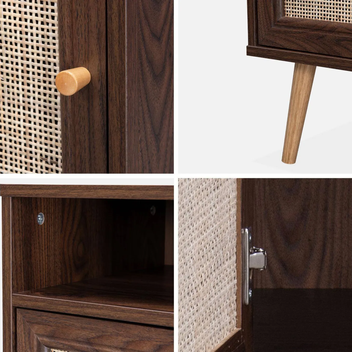Pair of scandi-style bedside tables with cupboard