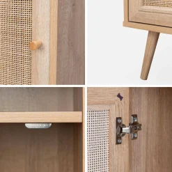 Pair of scandi-style bedside tables with cupboard