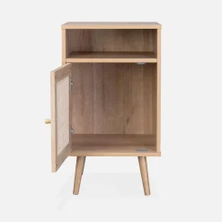 Pair of scandi-style bedside tables with cupboard