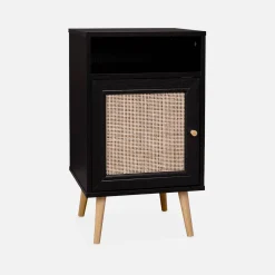 Pair of scandi-style bedside tables with cupboard