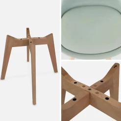 Pair of  Scandi-style dining chairs with wooden legs