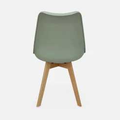Pair of  Scandi-style dining chairs with wooden legs