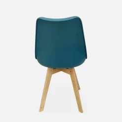 Pair of Scandi-style dining chairs with wooden legs