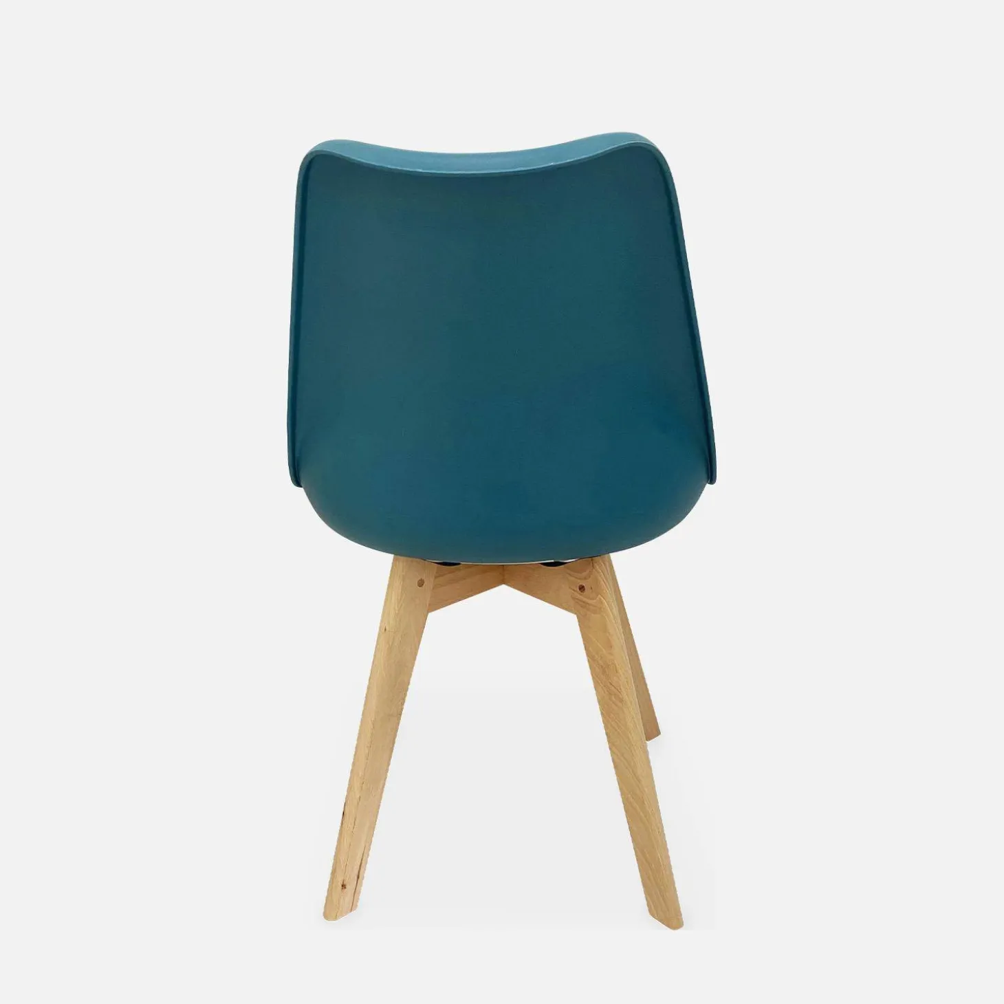 Pair of Scandi-style dining chairs with wooden legs