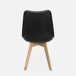 Pair of  Scandi-style dining chairs with wooden legs