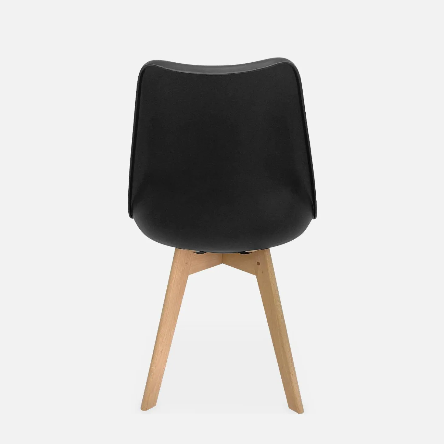 Pair of Scandi-style dining chairs with wooden legs
