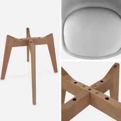 Pair of  Scandi-style dining chairs with wooden legs