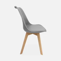 Pair of  Scandi-style dining chairs with wooden legs