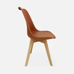 Pair of  Scandi-style dining chairs with wooden legs