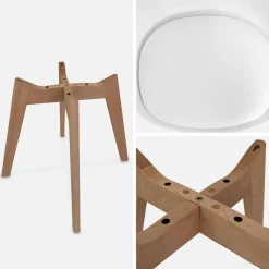 Pair of  Scandi-style dining chairs with wooden legs