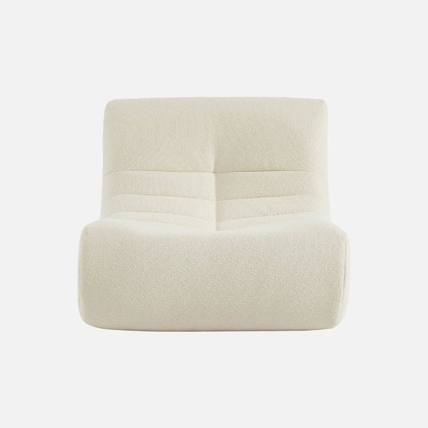 Pair of 1-seater armchairs in boucle fabric