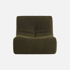Pair of 1-seater armchairs in boucle fabric