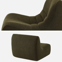 Pair of 1-seater armchairs in boucle fabric